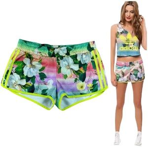 Adidas Farm Rio Womens Floralina Shorts Sz SMALL Track Athleisure Beach